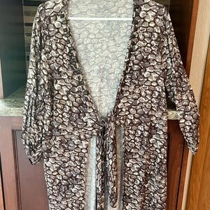 CAbi Gray Patterned Cardigan